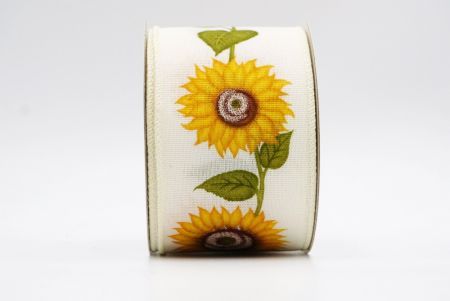 Fairy-tale Lavender And Sunflowers Ribbon_KF7562GC-2-2_ivory